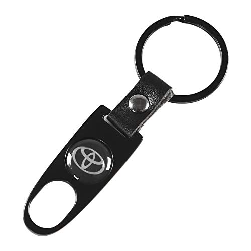 ORFORD Car Wheel Tire Valve Caps, Valve Stem Air Caps Keychain Combo Set Styling for Toyota, Black