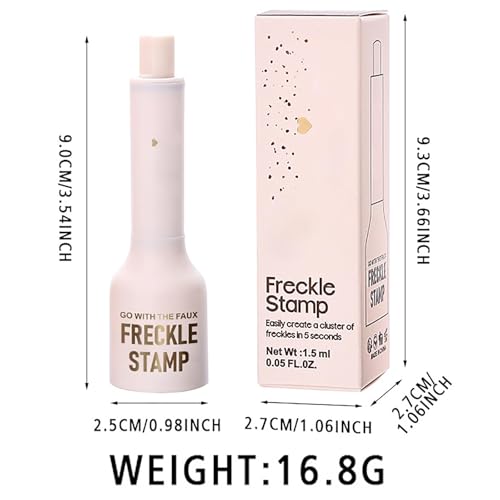 LBOYLOVE® Upgrade Faux Freckle Stamp Pen Waterproof Fake Freckles Makeup Tool, Natural-Looking Freckle Maker & Spray with Multi-Prong Precision Stamp Head, Long-Lasting Sunkissed Makeup (2# Medium)