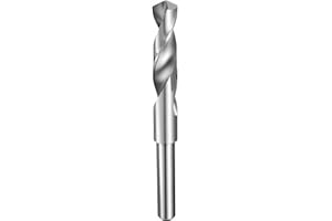 HARFINGTON 16.5mm Drill Bit 1/2" Reduced Shank Round 4241 High Speed Steel Uncoated (Bright) 118° Standard Point for Plastic Wood Copper Aluminum Iron Medium Soft Metal