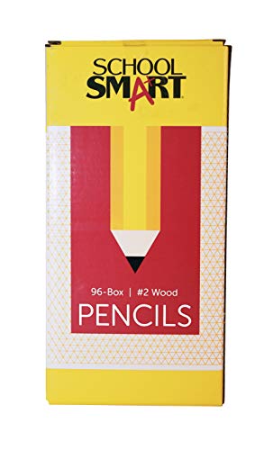 School Smart Hexagonal Number 2 Wood Pencils with Latex Free Erasers - Pack of 96 - Yellow