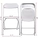 Sandinrayli 10 PCs White Plastic Folding Chairs Commercial Quality Stackable Outdoor Event Wedding Party Chairs