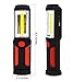 Cordless Rechargeable 2200mAh COB LED Flashlight 650Lm 7W Work Light Lamp Magnetic Support Stand Swivel Hook Great for Camping Household Workshop Automobile (Red)