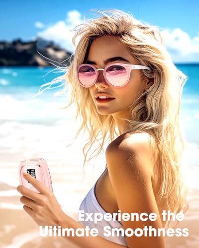 Haarlosy IPL Laser Hair Removal Device for Women and Men with Ice Cooling Painless Salon Quality Result at Home, Lazer Hair Remover for Face Bikini Line Body, 5 Levels, 999,900 Flash Light, Misty Rose