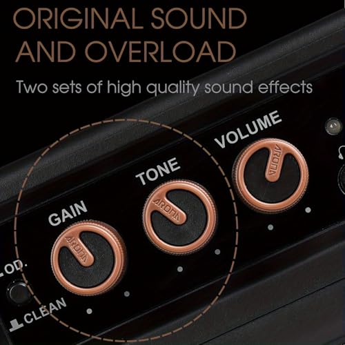 M-VAVE Amplificador Mini para Guitarra Elétrica : 5W Portátil com Bluetooth 5.3, 2 Canais (Clean/Overdrive), Bateria Recarregável 7h - Som Profissional para Prática em Casa, Viagens e Sessões Jam