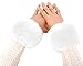 Jasmine Women's Luxurious Faux Fur Warm Thick Winter Wrist Cuffs Warmers,White