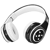Bluetooth Headphones for Kids, 85db Volume Limited, up to 6-8 Hours Play, Stereo Sound, SD Card Slot, Over-Ear and Build-in Mic Wireless/Wired Headphones for Boys Girls(Black)