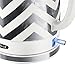 BELLA (14537) 1.8 Liter Electric Ceramic Tea Kettle with Detachable Base & Boil Dry Protection, Silver Chevron, 7.5 Cup Capacity