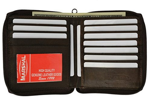 Mens Leather Zippered Wallet style - 702 (Color:Brown)