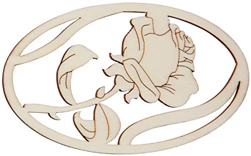 Hofmeister Holzwaren wooden cutouts (Rose, oval framed)