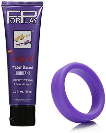 ForPlay Liquid 2.2 Oz Tube Water-based Formula with Tantus Super Soft Silicone C-Ring Purple