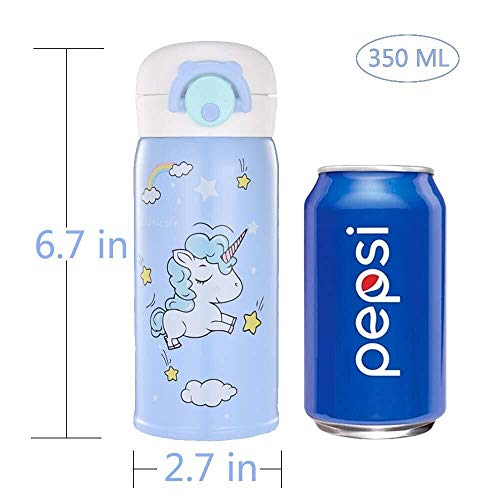 Kids Water Bottle Thermoses Unicorn Water Bottle Cup Metal Stainless Steel Vacuum Insulated Water Flask for School Kids Girls Lunch Box Leak Proof BPA Free white Unicorn
