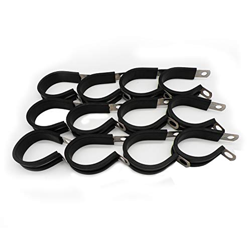 1.5" Cable Clamp Stainless Steel Insulated Rubber Cushioned - Cable Clamp, Pipe Clamp, Hose Clip, Line Clamp and Wire Clamp (12 Pack) - Thumbnail 6