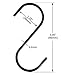 Flammi S Hooks Stainless Heavy Duty Hold 40 Pounds Black Finish Steel Pan Pot Holder Hanging Hooks 3.38 Inches Long for Mugs Towels Bags Kitchen Office Garden Versatile (10 Pack)