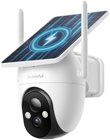 2K Cámara de Vigilancia WiFi Exterior Solar,360° PTZ,Sin Cables