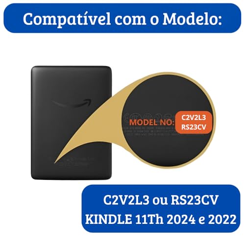 Capa Para Kindle 11ª Geração 2024 e 2022 (C2V2L3 e RS23CV) - Rígida - Sistema de Hibernação - Fechamento Magnético (Apricot Flower)