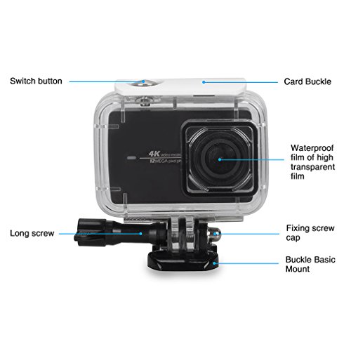 First2savvv Waterproof Case for Xiaomi Yi 4K/Yi 4K+/Yi Lite/YI Discovery 4K Diving Protective Housing Waterproof Case 40m for Xiaoyi 4K Xiaomi II/Yi Lite Action Camera with Bracket MI-Lite-05