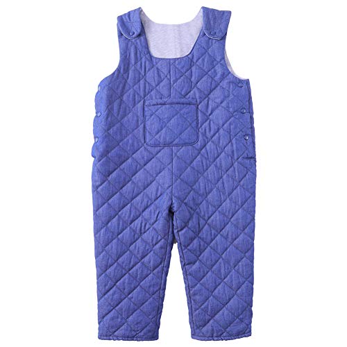 YÂ·J Back home Little Boy Adjustable Denim Snow Ski Bib Pants Toddler Winter Overalls Kids Puffer Snowsuit with Pockets,12-18 Months