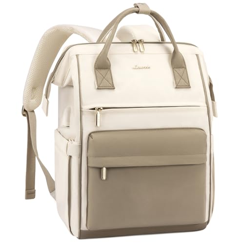 LOVEVOOK Rucksack Damen 15,6 Zoll Laptop Schulrucksack Mädchen Teenager mit USB Ladeanschluss & Laptopfach, Wasserdichter Backpack Schultasche für Arb