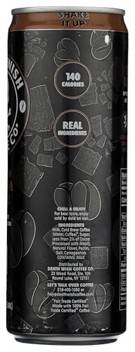 DEATH WISH COFFEE – MOCHA FLAVORED CANNED LATTE (SINGLE 11 FL OZ CAN)