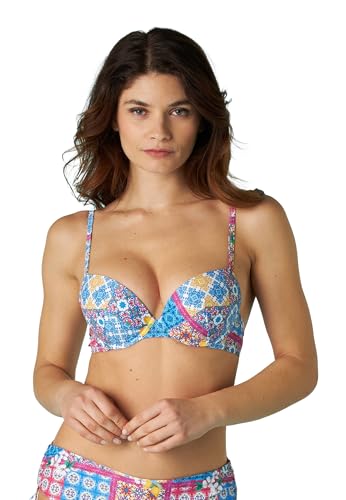 LOVABLE Reggiseno Con Ferretto E Imbottito RCS Recycled Bikini, Imprimé faïence Citrons, 36 / 4B Femmes