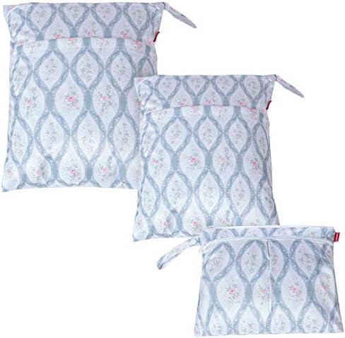 Damero ウェットバック 防水バッグ 3点セット 着替え お風呂用品 水着 タオル オムツ おしりふき