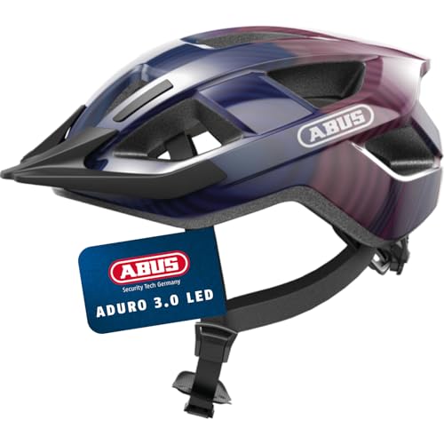 ABUS Fahrradhelm Aduro 3.0 LED, Größe M, Violett