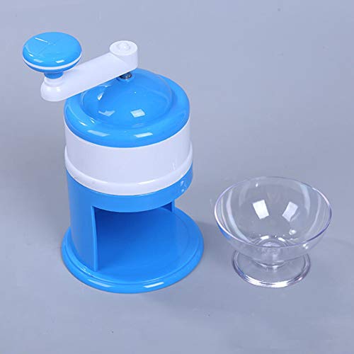 Home Mini Ice Crusher Manual Shaved Ice Machine Countertop Smoothie Maker Multi Function Ice Shaver Machine in Summer 1pc Blue