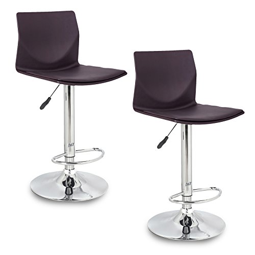 Leick 10113db Faux Leather Clad Swivel Bar Stool Set