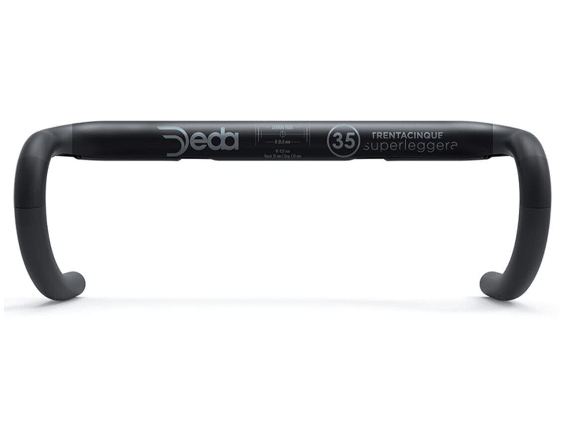 Deda Elementi Superleggera 35 Carbon Handlebar, PoB (Polished on Black), 42cm