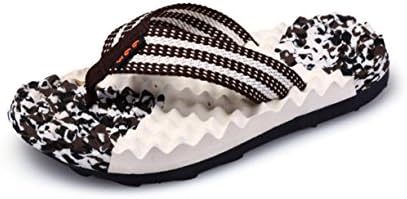 Phoenixes Massage Beach Shoes Vacation Sandals Outdoor Slipper Indoor Non-Slip Bathroom Flip Flops (7.5 D(M) US, Brown)