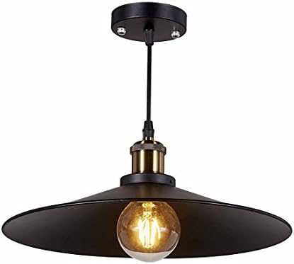 New Legend 1Light Antique Black Metal Shade Hanging Pendant Ceiling Lamp Fixture