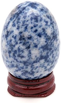 NSCTrading 1.9" Blue Sodalite Crystal Gemstone Egg with Stand