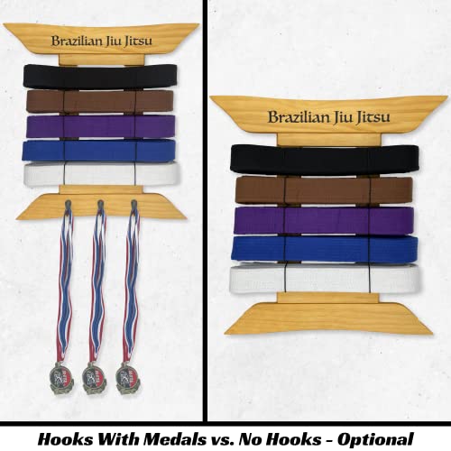 Brazilian Jiu Jitsu Belt Display BJJ Belt Rack for 5 Belts Plus