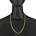 The Bling Factory 2.4mm 14k Yellow Gold Plated Twisted Rope Chain Necklace, 24 inches