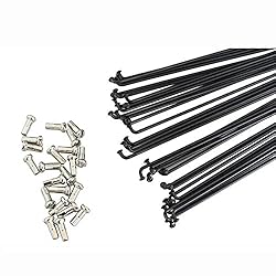 GUYANA Bike Spokes 36 X 14G Black Bicycle Spoke