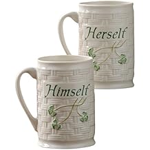Belleek Himself and Herself Mug Set, Medium, White
