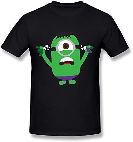 BOAIS Minions Hulk Men's Soft Navy T-Shirt Black XX-Large