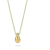 GLOOYA 14K Gold Plated Pear Pendant Necklace for Women – Dainty Teardrop Cubic Zirconia Necklace, Minimalist Gold Jewelry, Adjustable Chain, Elegant Gift for Her