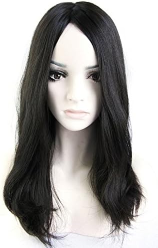 Ms Fenda Virgin European Human Hair Natural Black Color Natural Straight Style Medium Cap Size 1piece/lot 4x4 Silk Base Jewish Wig Kosher Wig(20inch, Naturalblack)