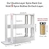 Rotating Spice Rack Plastic Seasoning Spice Jar Rack Storage 2 Tier Pull Out Kitchen Cabinet Organiser Slide Salt Bottle…