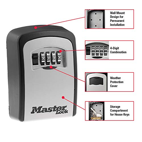 Master Lock Wall Mount Key Lock Box with Resettable Combination Lock