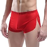 HP95(TM)Men's Bikini Underwear, Sexy Boxer Shorts Briefs Trunks Style Underpants (M, Red)