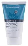 Derma E Tea Tree and Vitamin E Face and Body Wash, 8.0 ounces. Pack of 3