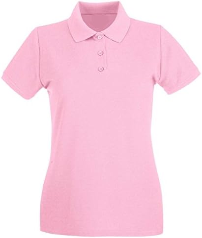 Ladies & Girls Pique Polo T Shirts Sizes 8 to 22 - WORK CASUAL SPORTS LEISURE (18 / XXL, PINK) Apparel