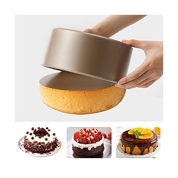 Zoymensu Round Cake Pan8 inch Non-Stick Coating/Easy Release/Removable Bottom Professional Bakeware,Suitable for Oven…