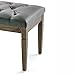 SIMPLIHOME Waverly 48 inch Wide Traditional Rectangle Tufted Ottoman Bench in Slate Grey Vegan Faux Leather, Assembled, For the Living Room and Bedroom