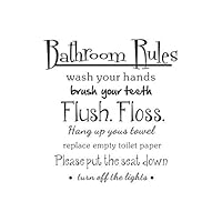 Hide on bush Bathroom Rules Wash Vinyl Pretty Comfortable Feeling Wall Home Decor Decal Quote Room Inspirational Cute (Matte Black)