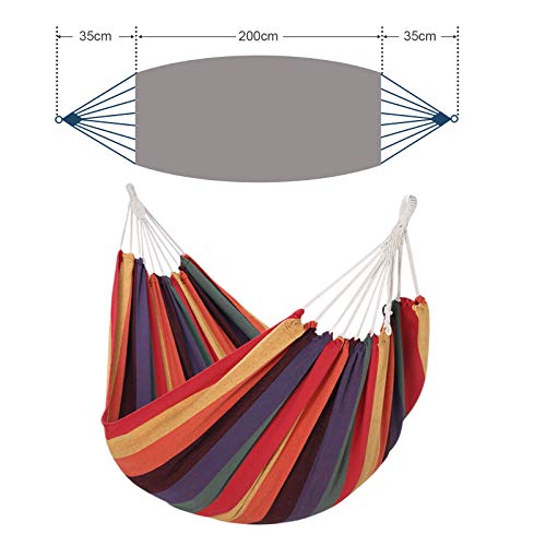 Yorbay Hängematte Outdoor Baumwolle 200 x 150 cm, 200kg Tragkraft, mit Tragetasche für Außenbereich, Garten, Camping… – Bild 4