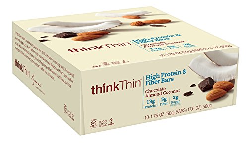 thinkThin High Protein and Fiber, Chocolate Almond Coconut, 1.76 Ounce bar (pack of 10) thinkThin High Protein and Fiber, Chocolate Almond Coconut, 1.76 Ounce bar (pack of 10)