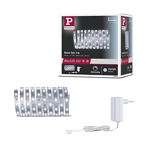 Paulmann 79856 LED Strip MaxLED 250 Basic Set 3m Daylight IP20 incl. 1x24 watt Strip Lighting Strip 6500 K